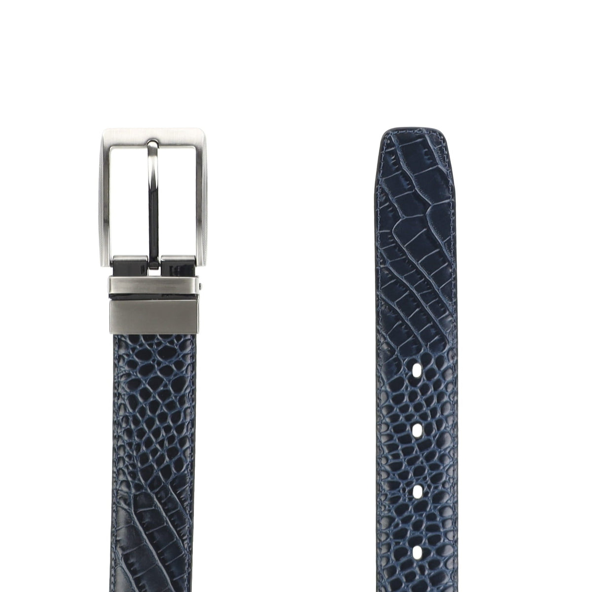 HENRY BUCKS Mock Crocodile Belt NAVY - Henry Bucks
