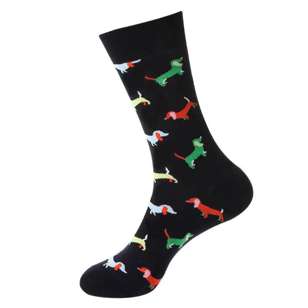 HENRY BUCKS Novelty Cotton Socks BLACK DOG - Henry Bucks