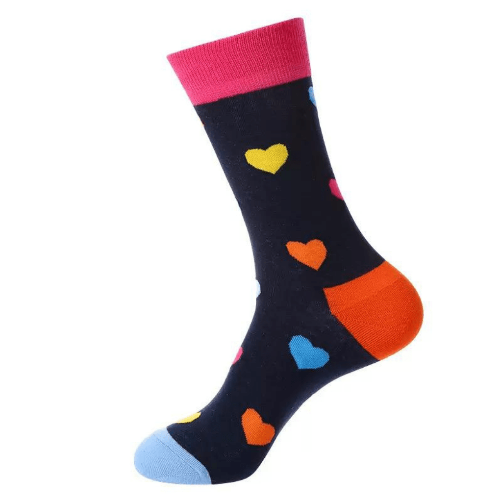HENRY BUCKS Novelty Cotton Socks BLACK HEARTS - Henry Bucks