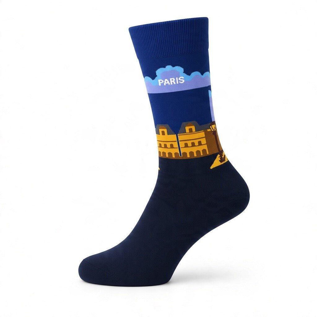 HENRY BUCKS Novelty Cotton Socks BLACK/BLUE - Henry Bucks