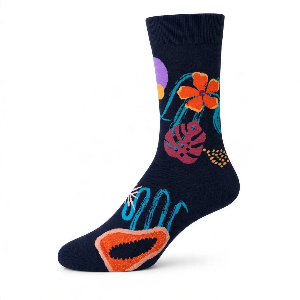 HENRY BUCKS Novelty Cotton Socks BLACK/BURGUNDY - Henry Bucks