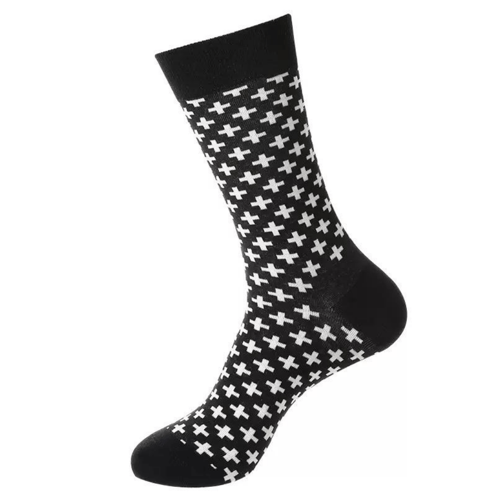HENRY BUCKS Novelty Cotton Socks BLACK/WHITE - Henry Bucks