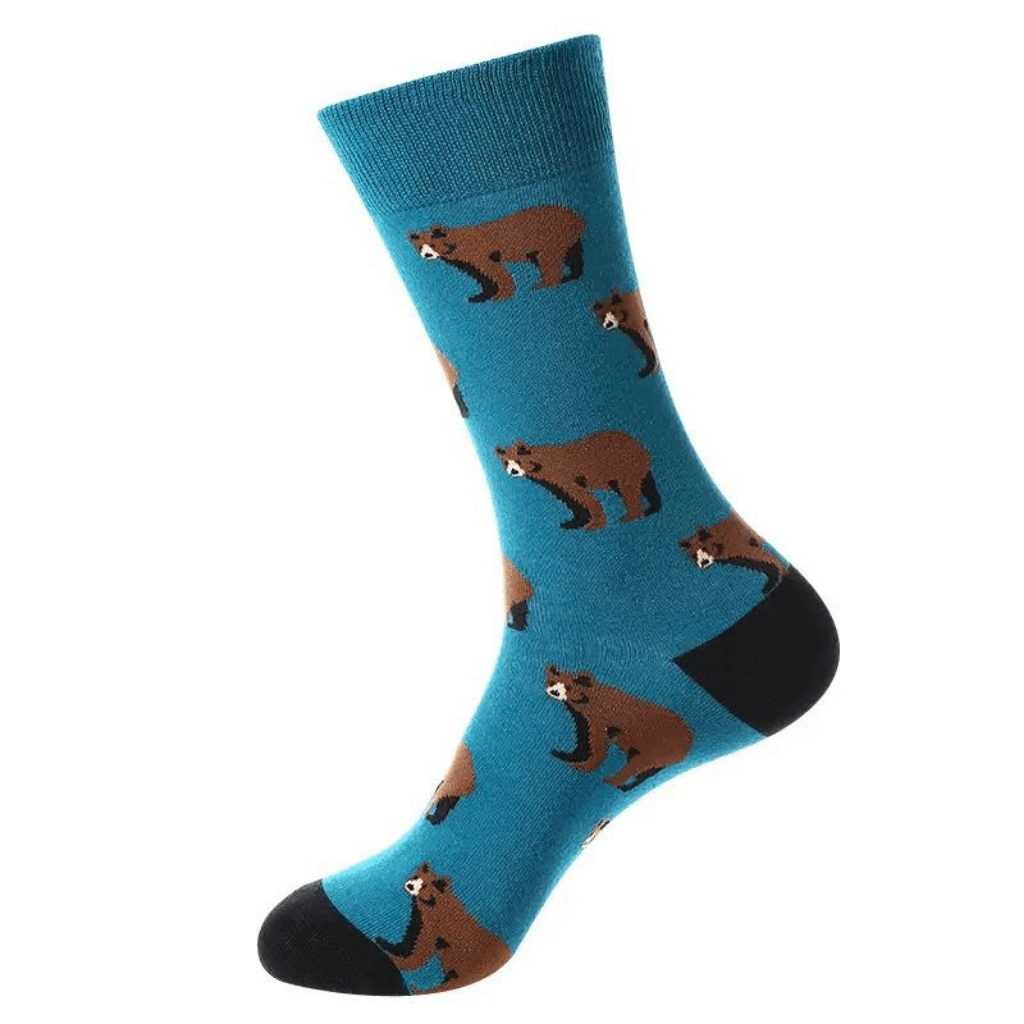 HENRY BUCKS Novelty Cotton Socks BLUE BEAR - Henry Bucks