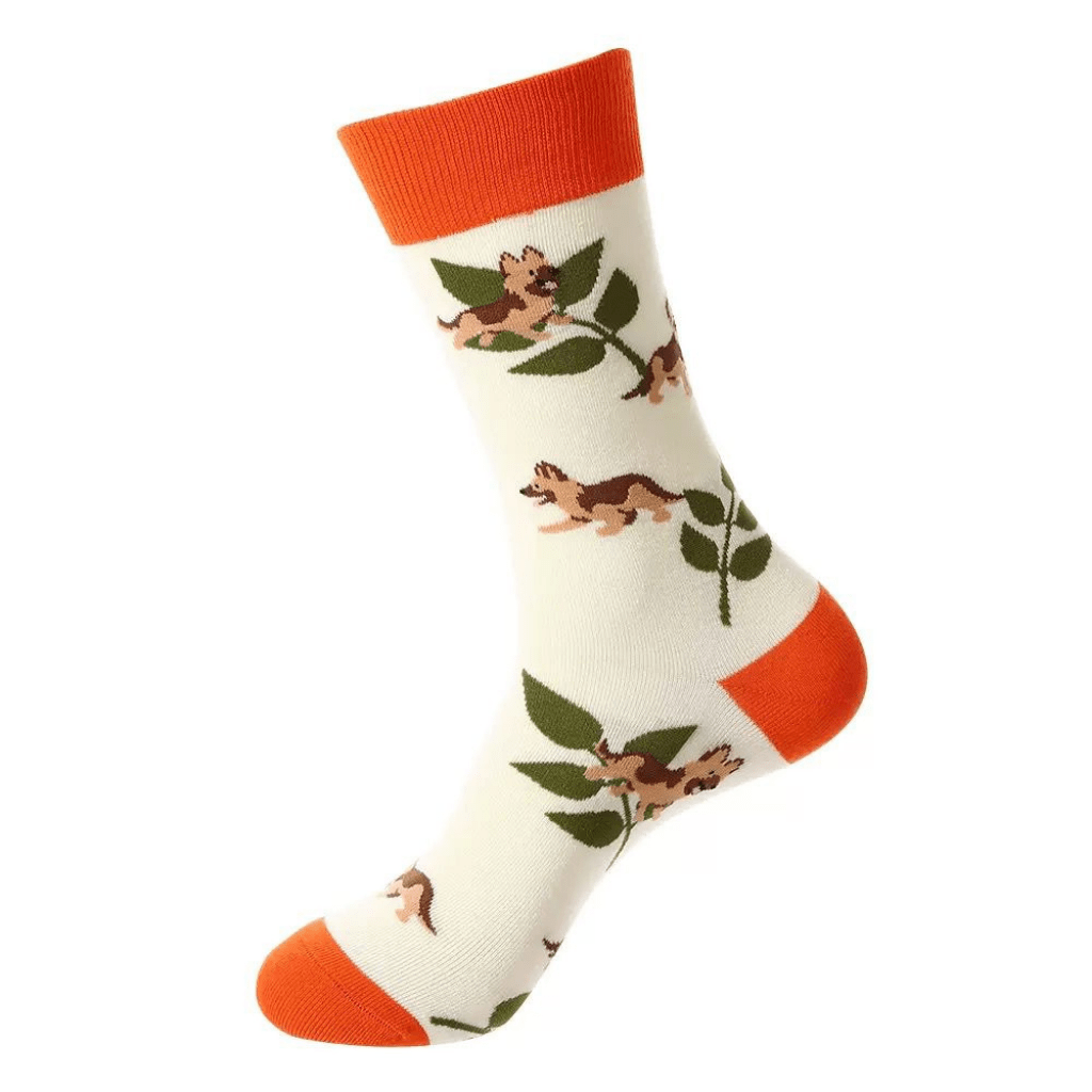 HENRY BUCKS Novelty Cotton Socks CREAM/ORANGE - Henry Bucks