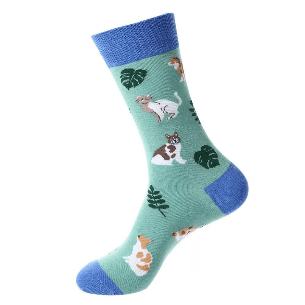 HENRY BUCKS Novelty Cotton Socks GREEN/BLUE - Henry Bucks