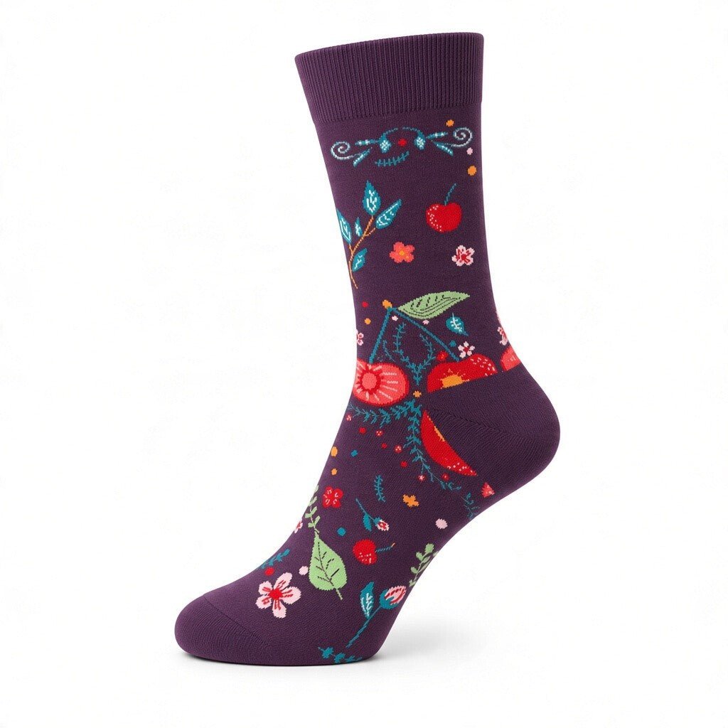 HENRY BUCKS Novelty Cotton Socks PLUM - Henry Bucks