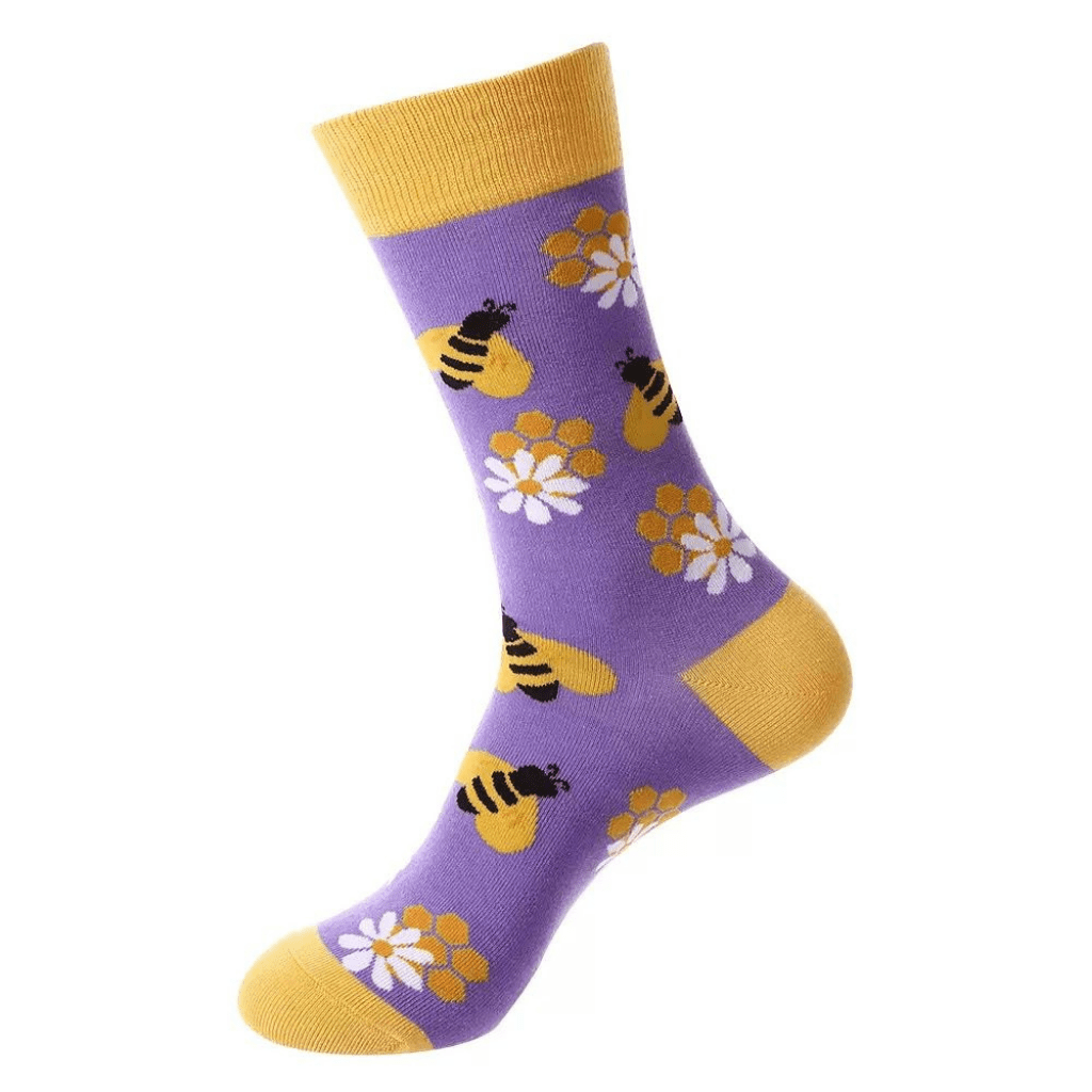 HENRY BUCKS Novelty Cotton Socks PURPLE/YELLOW - Henry Bucks