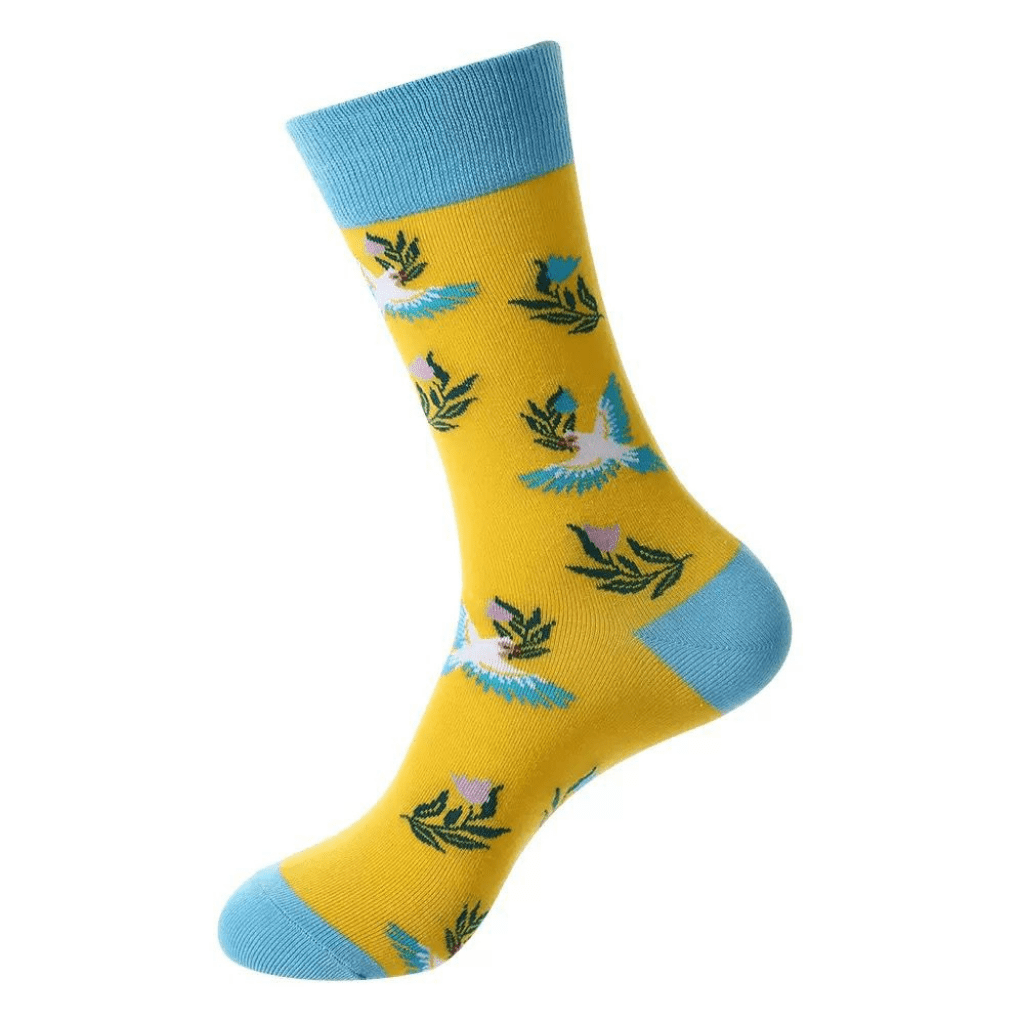 HENRY BUCKS Novelty Cotton Socks YELLOW/LIGHT BLUE - Henry Bucks