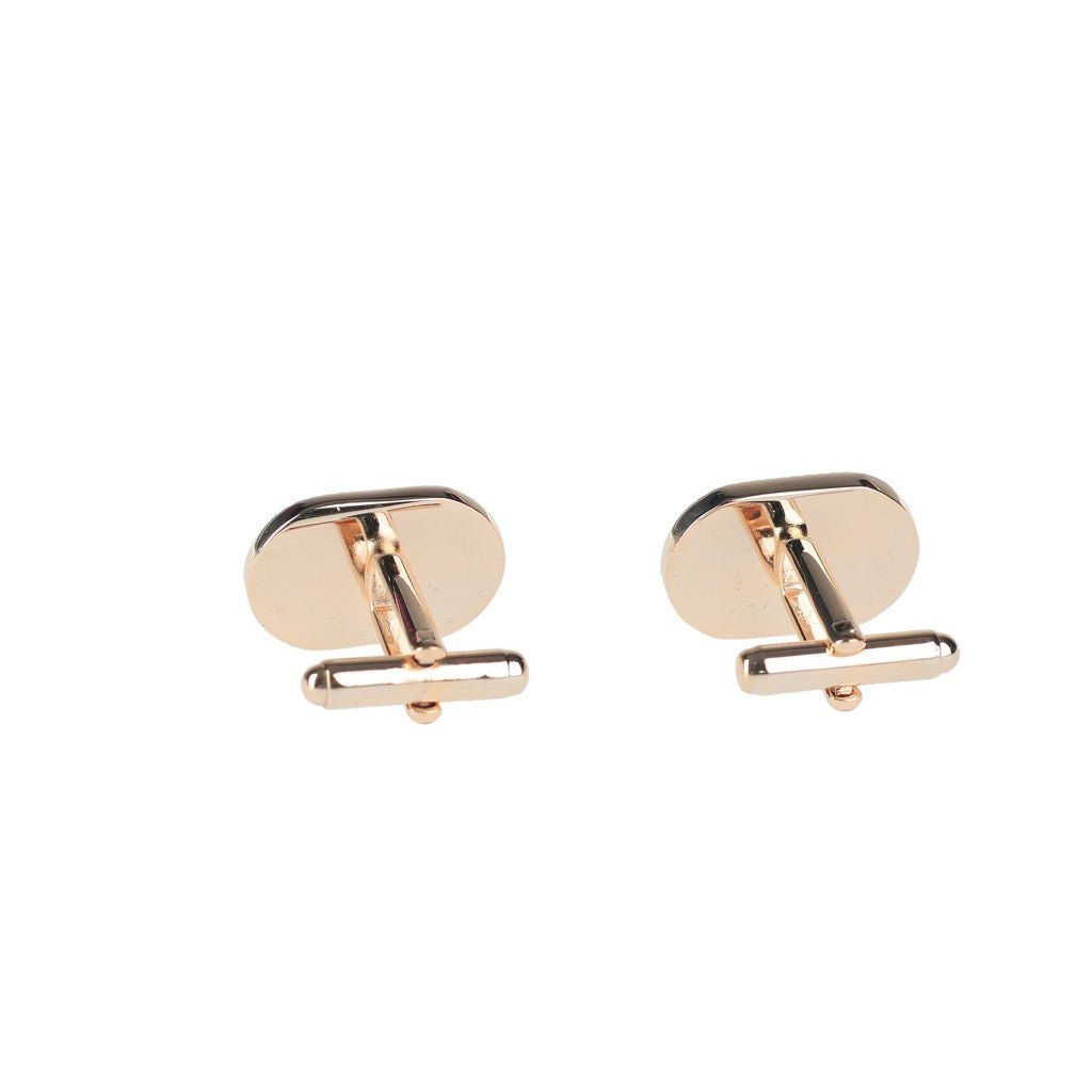 HENRY BUCKS Oval Cufflink GOLD/BLUE - Henry Bucks