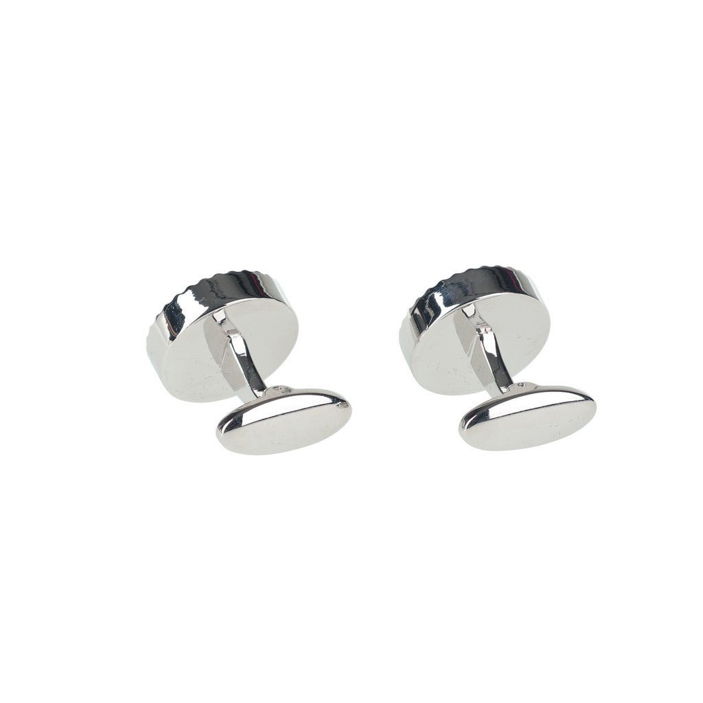 HENRY BUCKS Oval Cufflink SILVER/BLUE - Henry Bucks