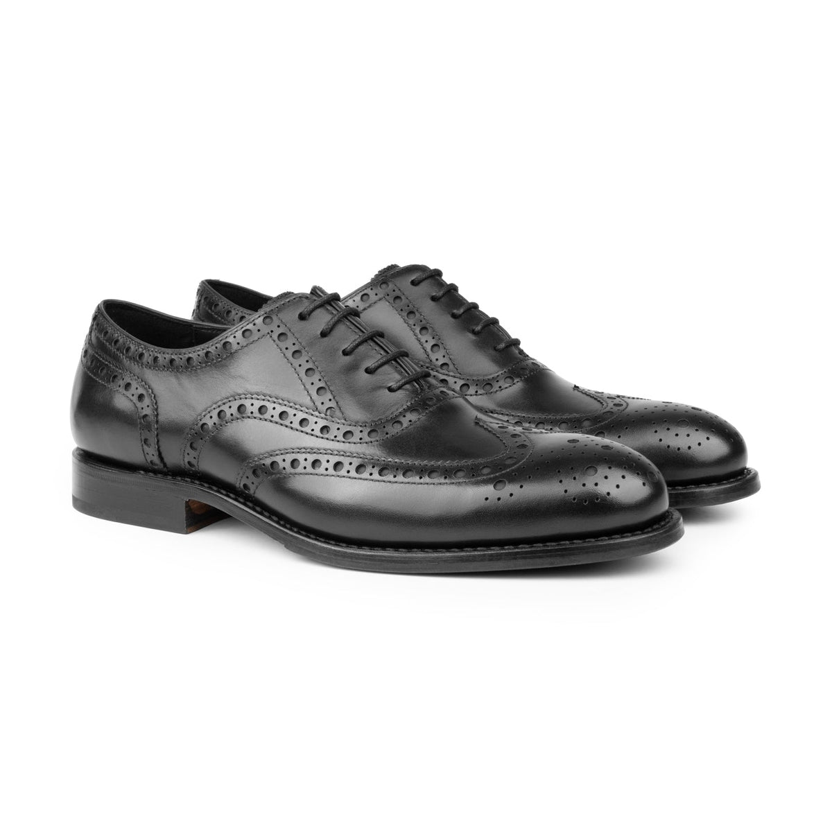 HENRY BUCKS Oxford Brogue Leather Sole BLACK - Henry Bucks