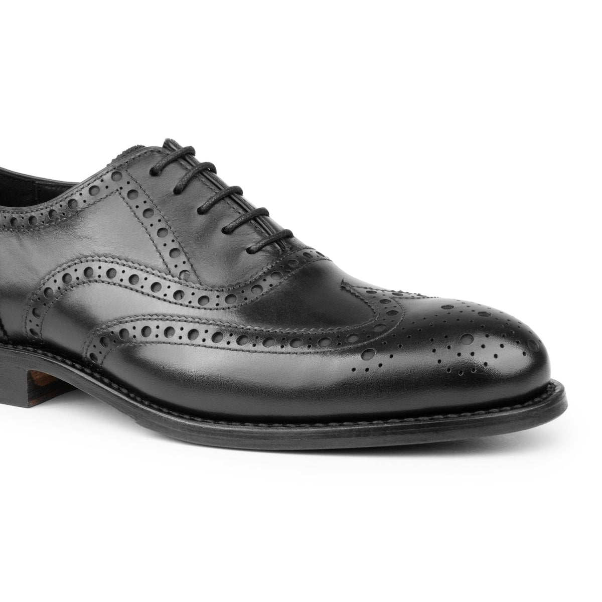 HENRY BUCKS Oxford Brogue Leather Sole BLACK - Henry Bucks