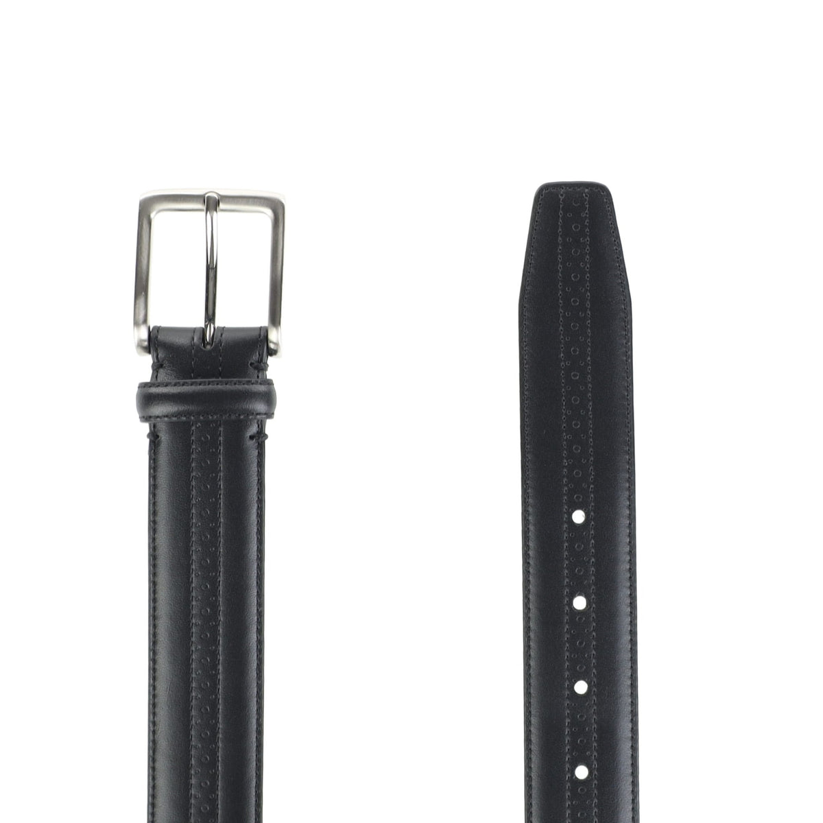HENRY BUCKS Perforated Dress Belt BLACK - Henry Bucks