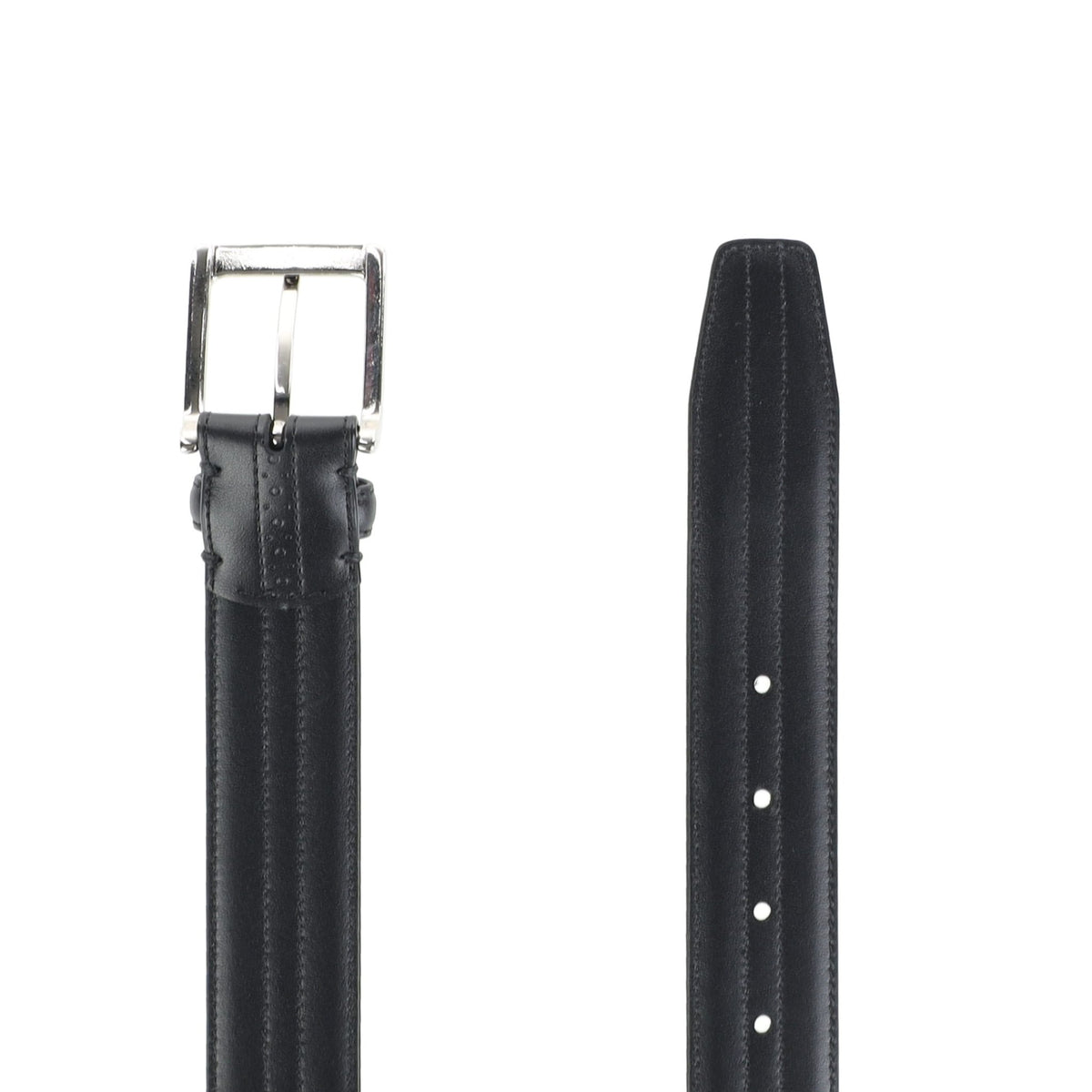 HENRY BUCKS Perforated Dress Belt BLACK - Henry Bucks