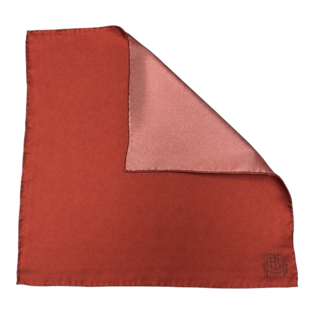 HENRY BUCKS Plain Crest Pocket Square BURGUNDY