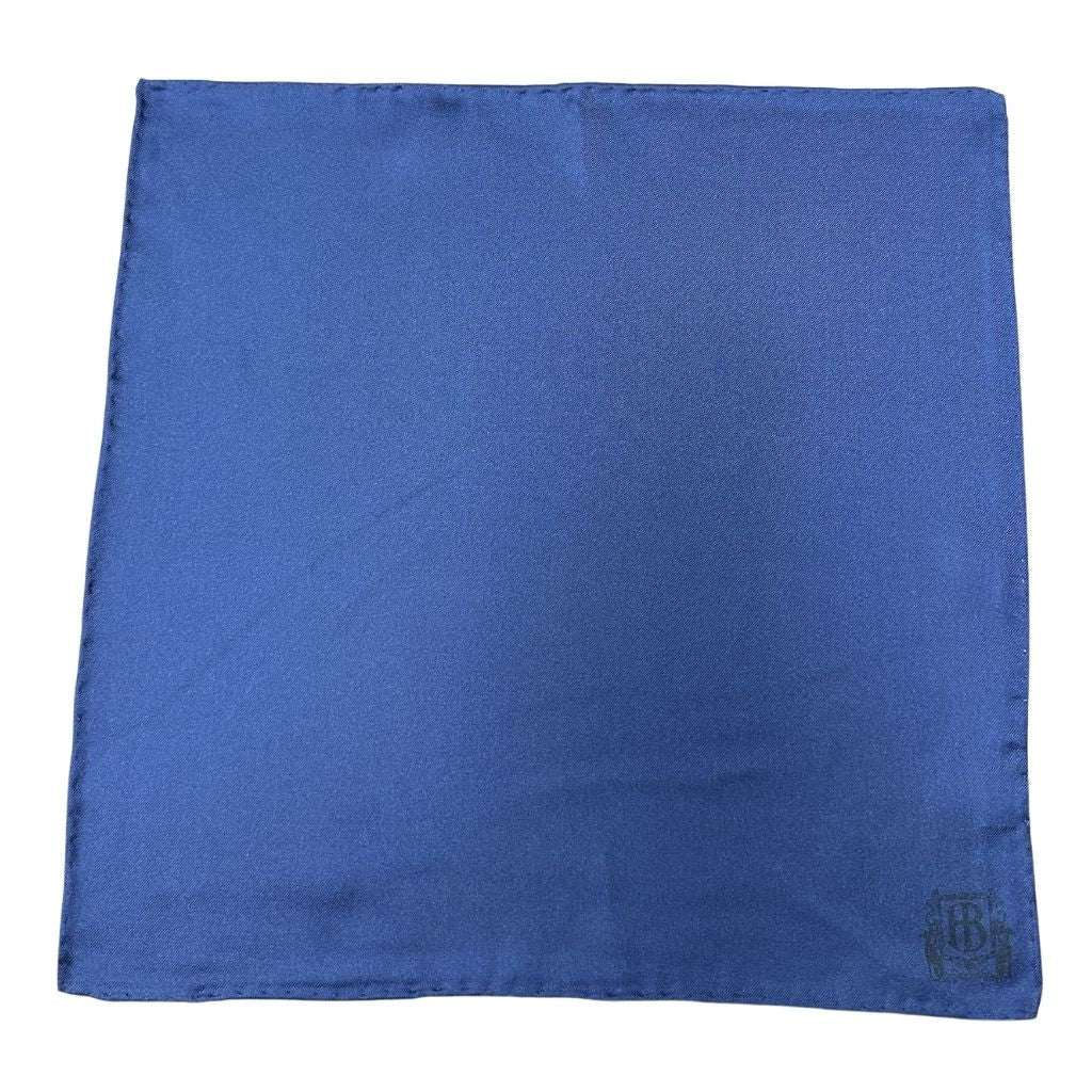 HENRY Bucks Plain Crest Pocket Square NAVY - Henry Bucks