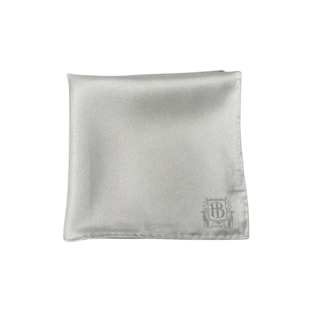 HENRY BUCKS Plain Crest Pocket Square SILVER - Henry Bucks
