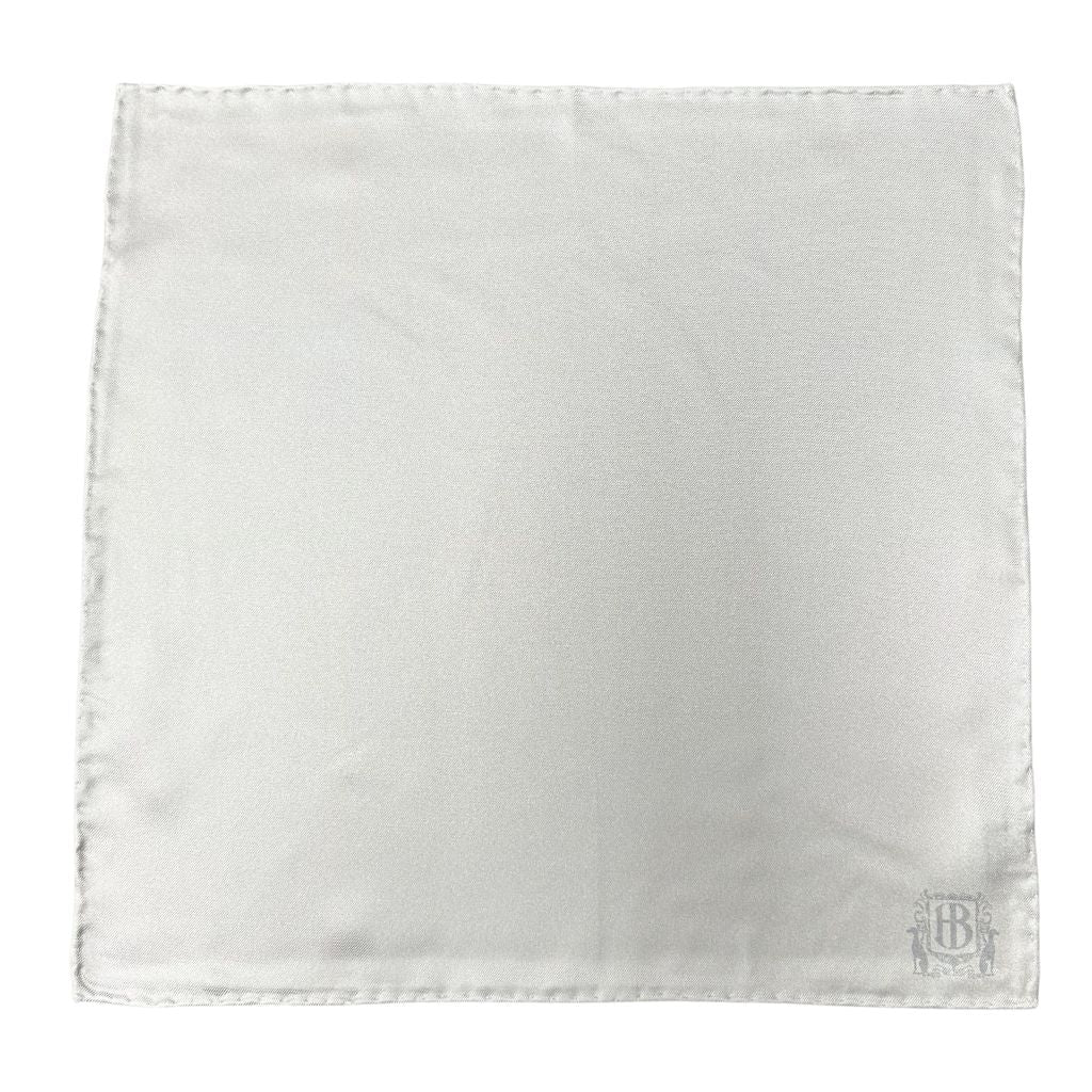 HENRY BUCKS Plain Crest Pocket Square SILVER - Henry Bucks