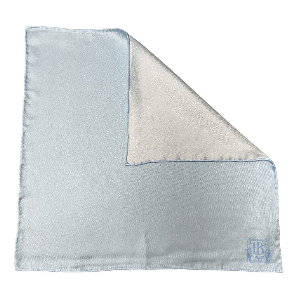 HENRY BUCKS Plain Crest Pocket Square SKY - Henry Bucks