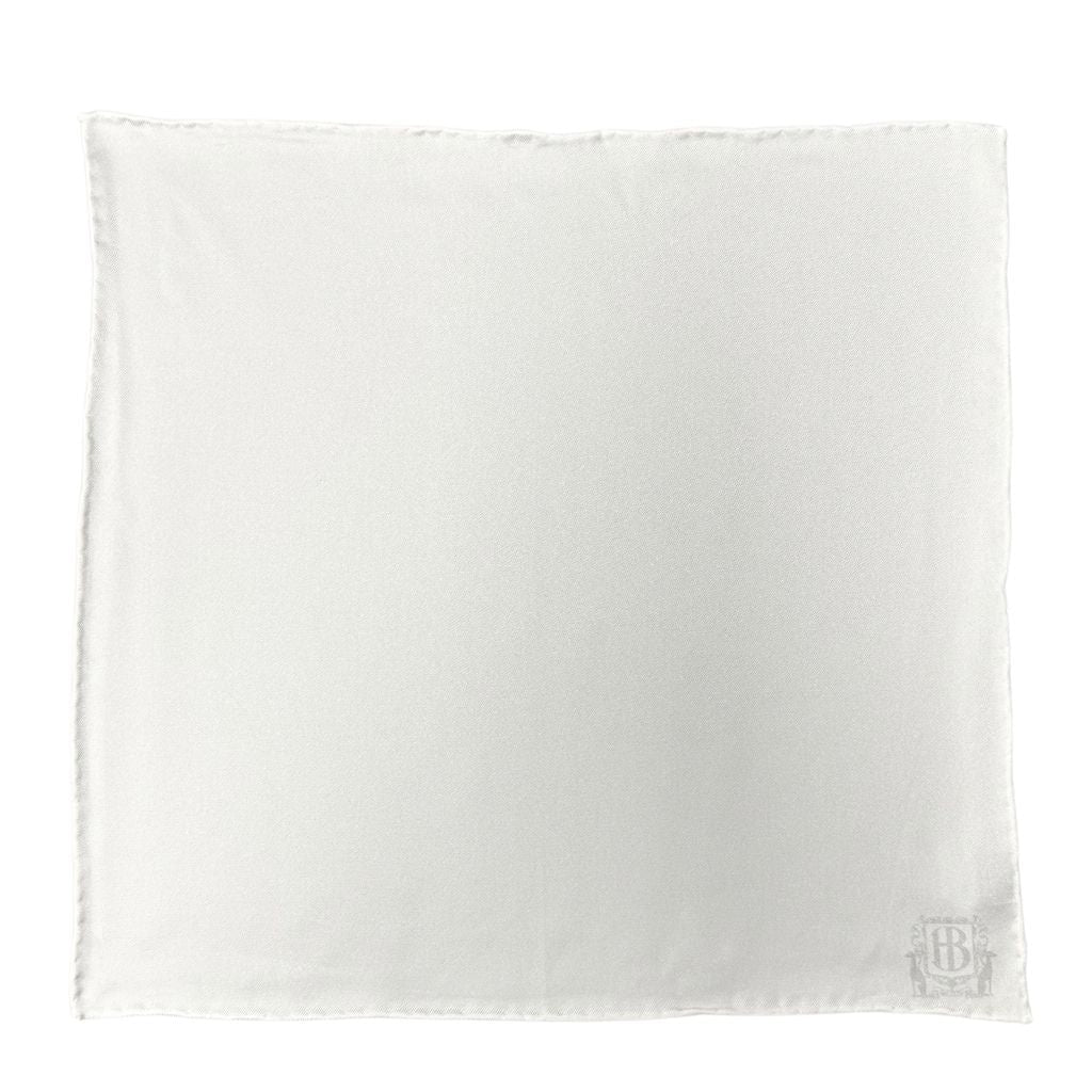 HENRY BUCKS Plain Crest Pocket Square WHITE - Henry Bucks