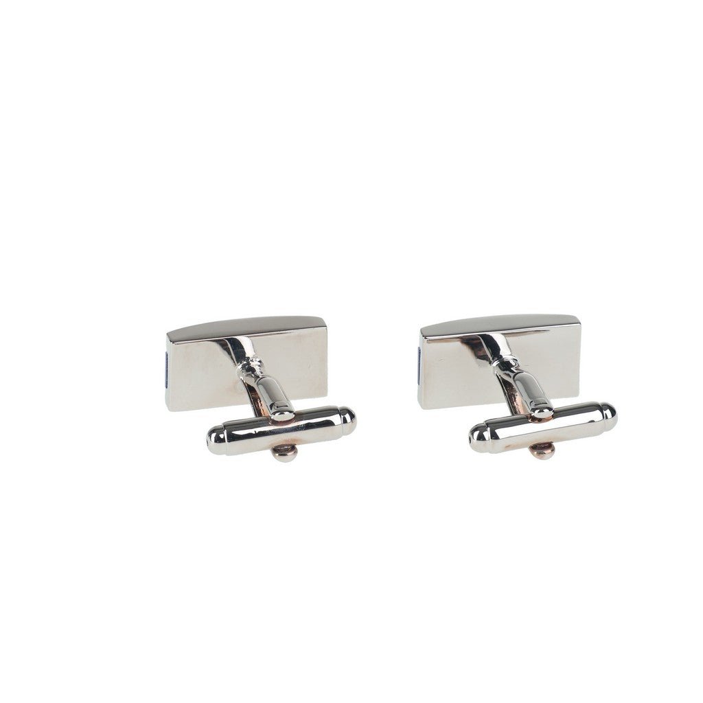 HENRY BUCKS Rectangle Cat Eye Cufflink SILVER/NAVY - Henry Bucks