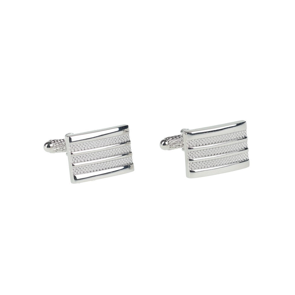 HENRY BUCKS Rectangle Stud Cufflink SILVER - Henry Bucks