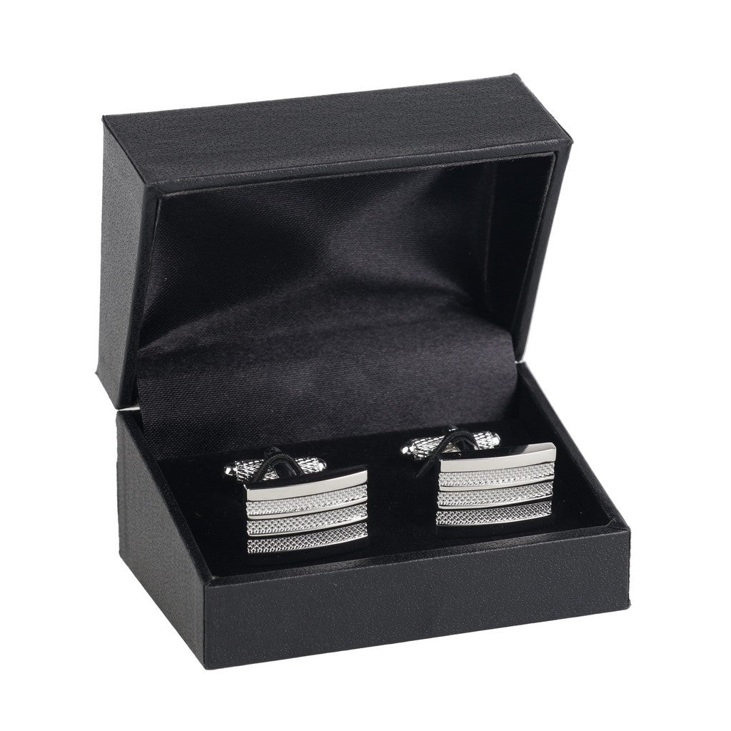 HENRY BUCKS Rectangle Stud Cufflink SILVER - Henry Bucks