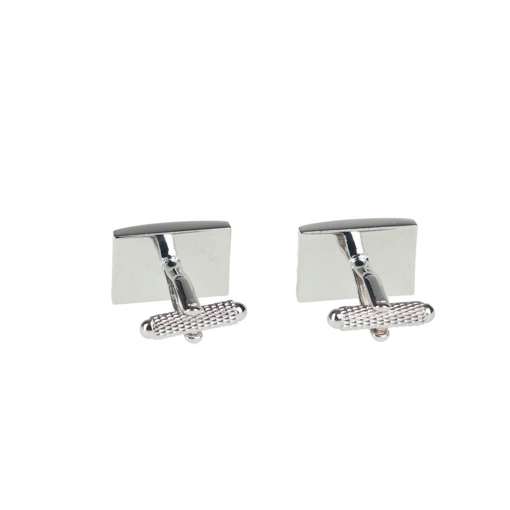HENRY BUCKS Rectangle Stud Cufflink SILVER - Henry Bucks