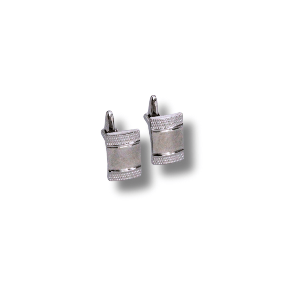 HENRY BUCKS Rectangle Studded Cufflinks SILVER - Henry Bucks