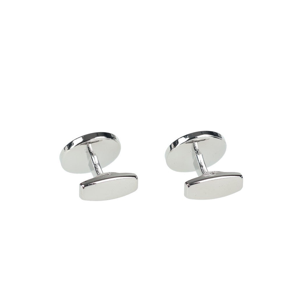 HENRY BUCKS Round Stud Cufflink SILVER/BLACK - Henry Bucks
