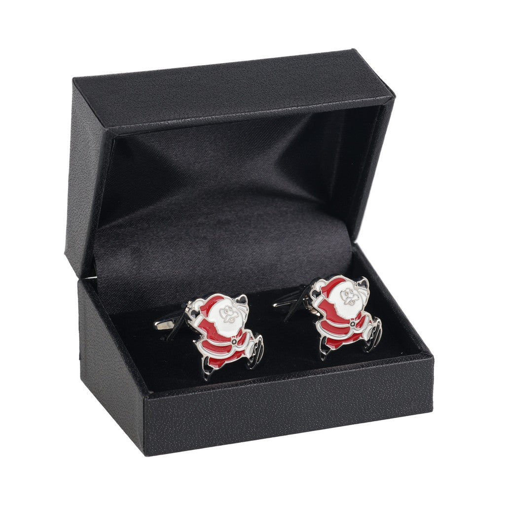 HENRY BUCKS Santa Cufflink SILVER/RED - Henry Bucks