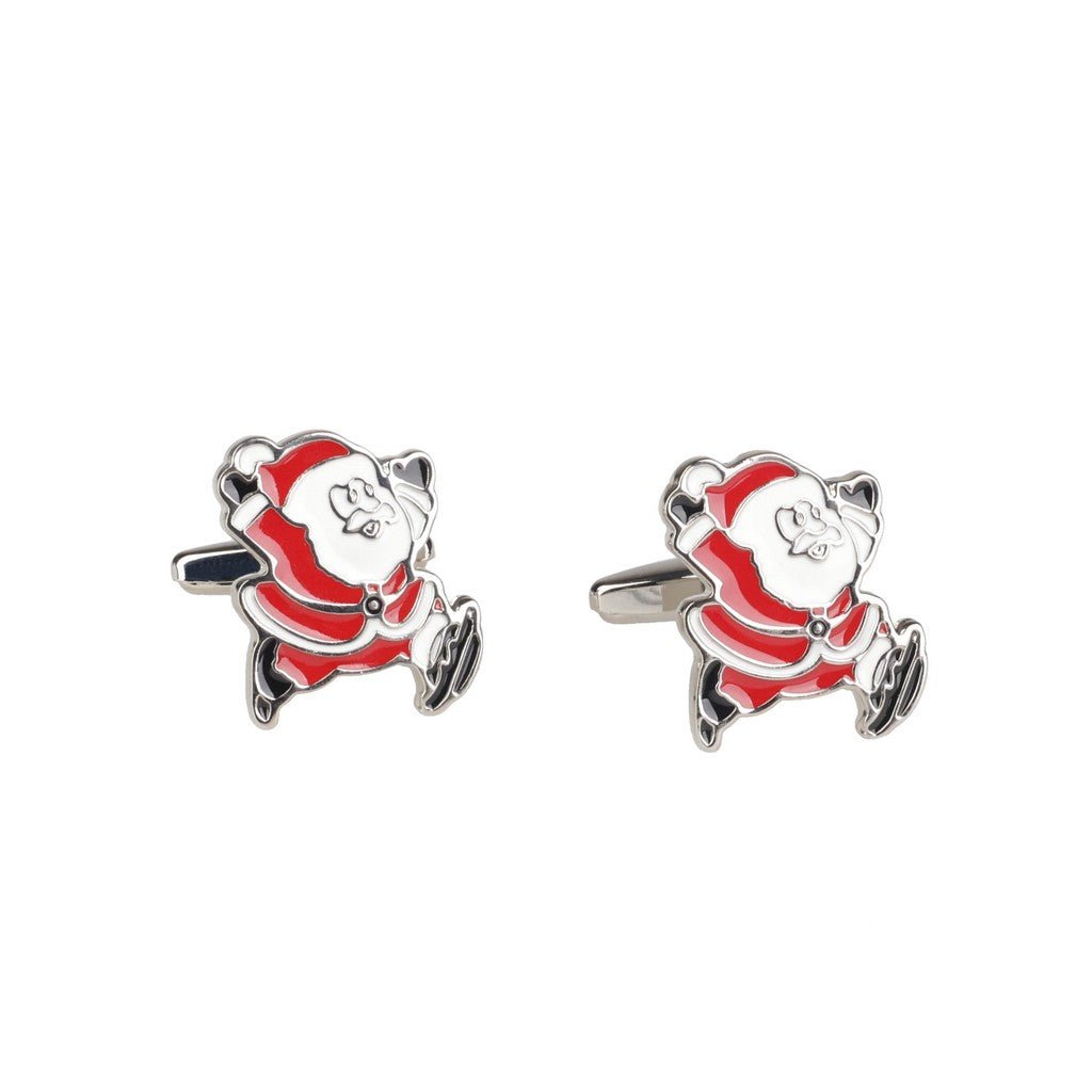 HENRY BUCKS Santa Cufflink SILVER/RED - Henry Bucks