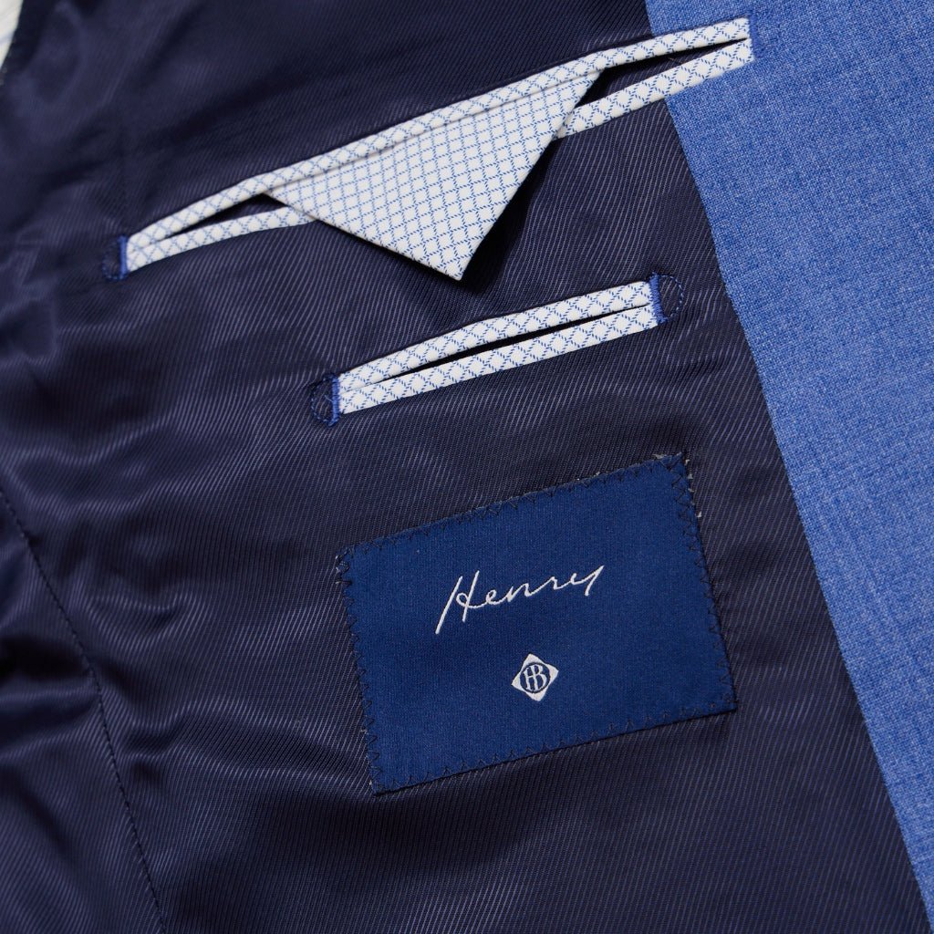 HENRY BUCKS Single Breasted Plain Business Suit BLUE GREY REG - Henry Bucks