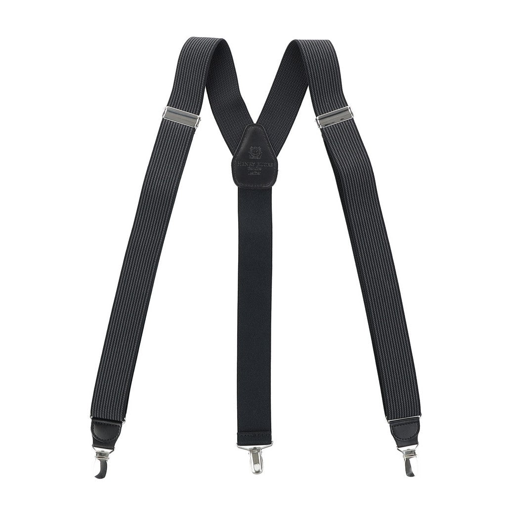 HENRY BUCKS Stripe Suspender BLACK - Henry Bucks