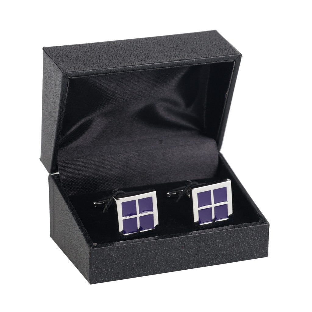 HENRY BUCKS Window Cufflink SILVER/BLUE - Henry Bucks