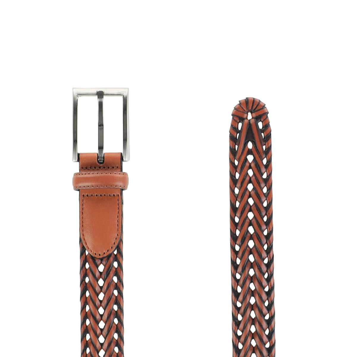 HENRY BUCKS Woven Leather Belt TAN - Henry Bucks