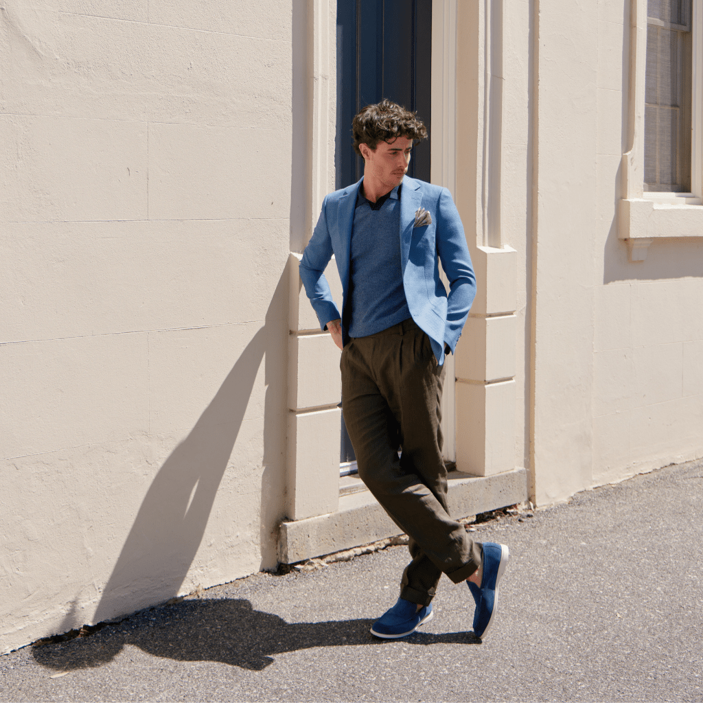 HENRY Linen Pleat Front Chino OLIVE - Henry Bucks