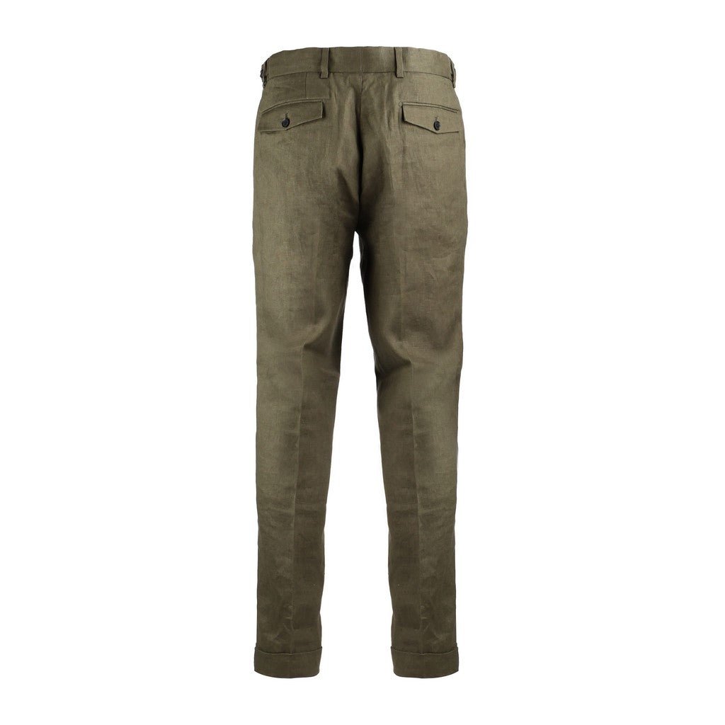 HENRY Linen Pleat Front Chino OLIVE - Henry Bucks