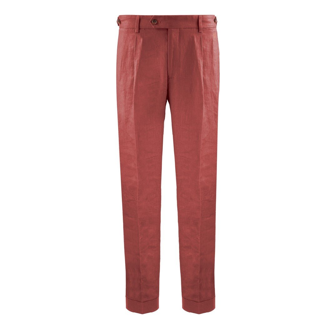 HENRY Linen Pleat Front Trousers CINNAMON - Henry Bucks