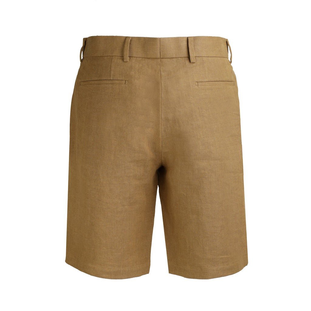 HENRY Linen Tailored Shorts CAMEL - Henry Bucks