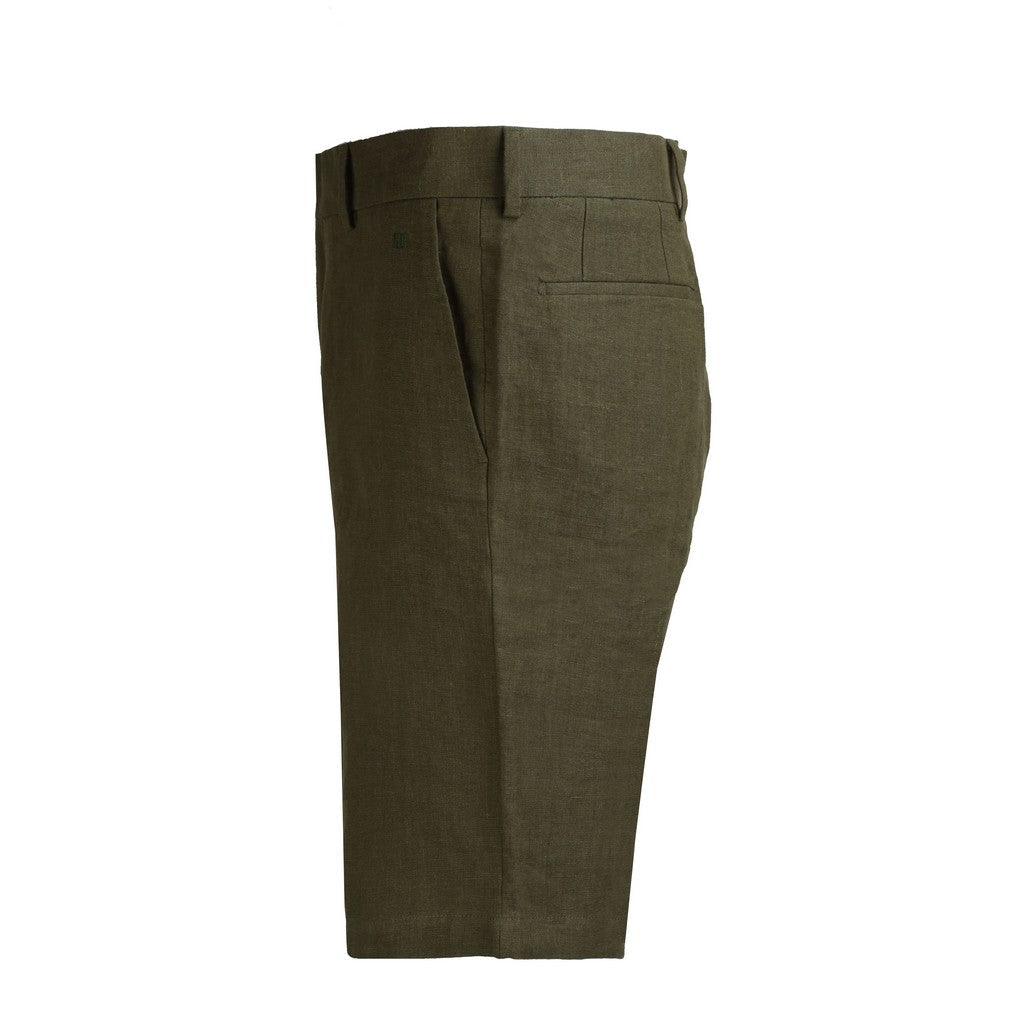 HENRY Linen Tailored Shorts OLIVE - Henry Bucks