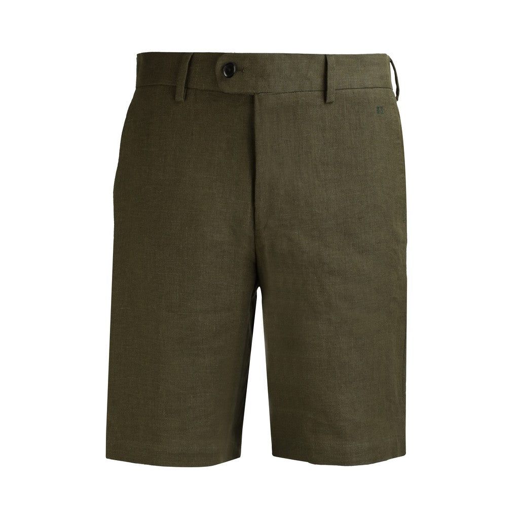 HENRY Linen Tailored Shorts OLIVE - Henry Bucks