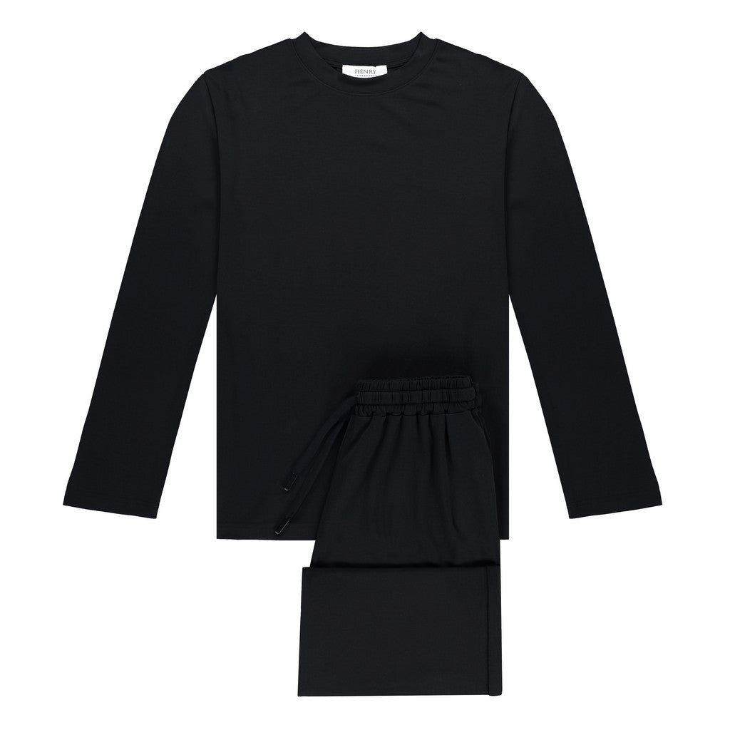 Henry Lounge Modal Jersey Long Sleeve Pyjama Set BLACK - Henry Bucks