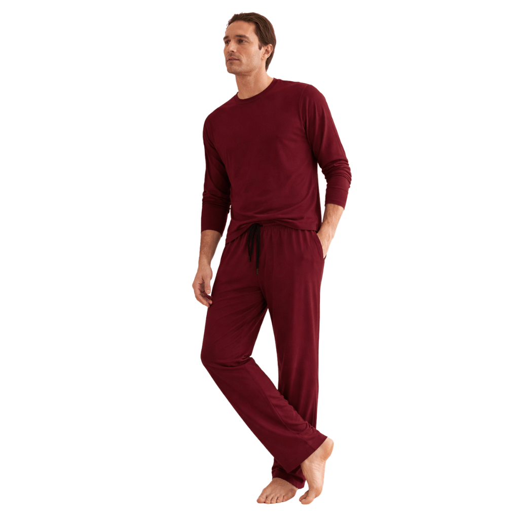 Henry Lounge Modal Jersey Long Sleeve Pyjama Set BURGUNDY - Henry Bucks