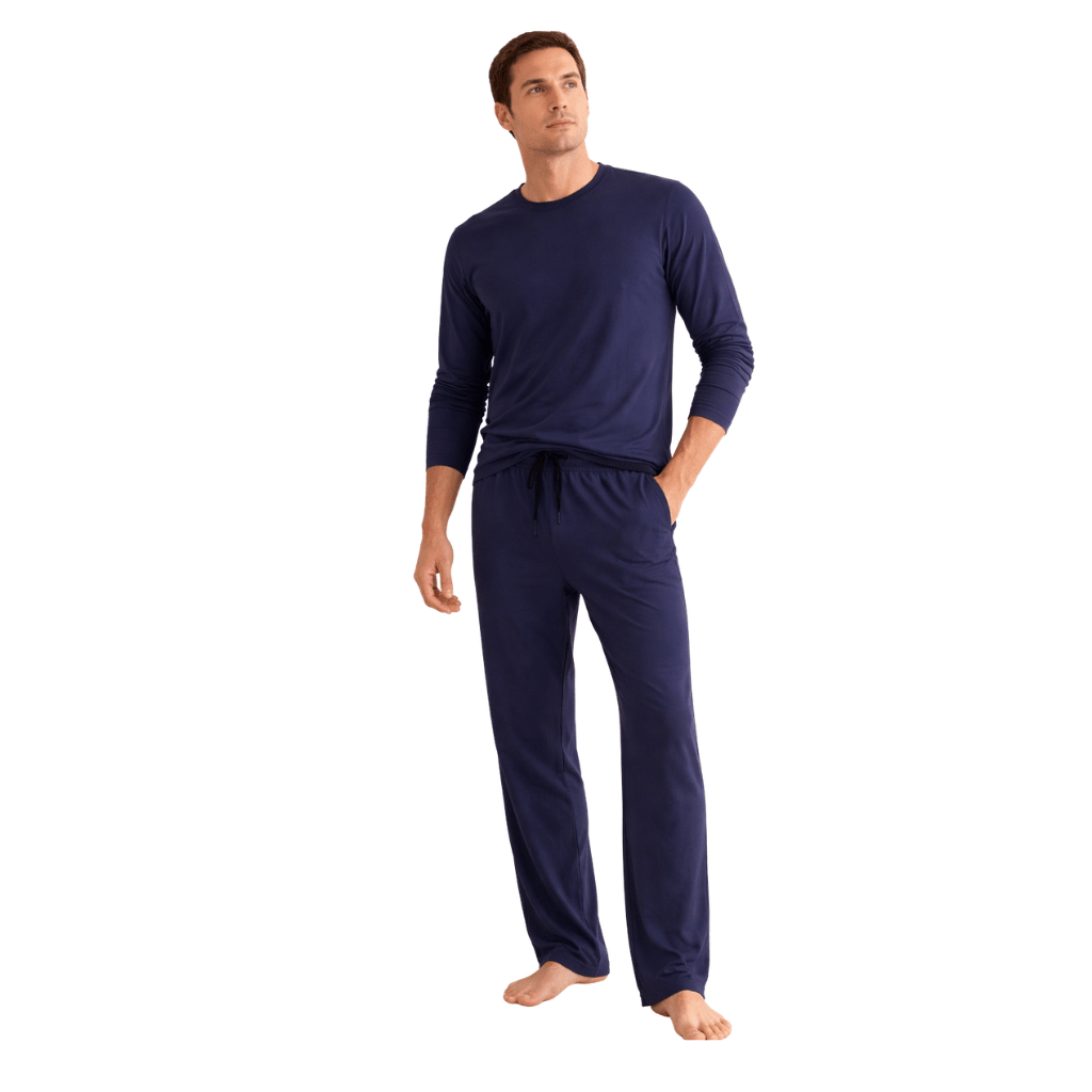 Henry Lounge Modal Jersey Long Sleeve Pyjama Set NAVY - Henry Bucks