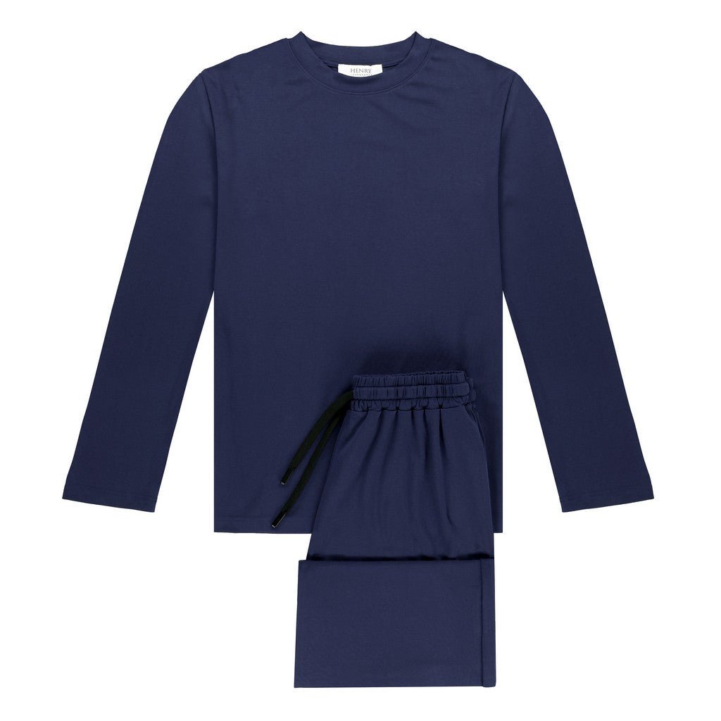Henry Lounge Modal Jersey Long Sleeve Pyjama Set NAVY - Henry Bucks