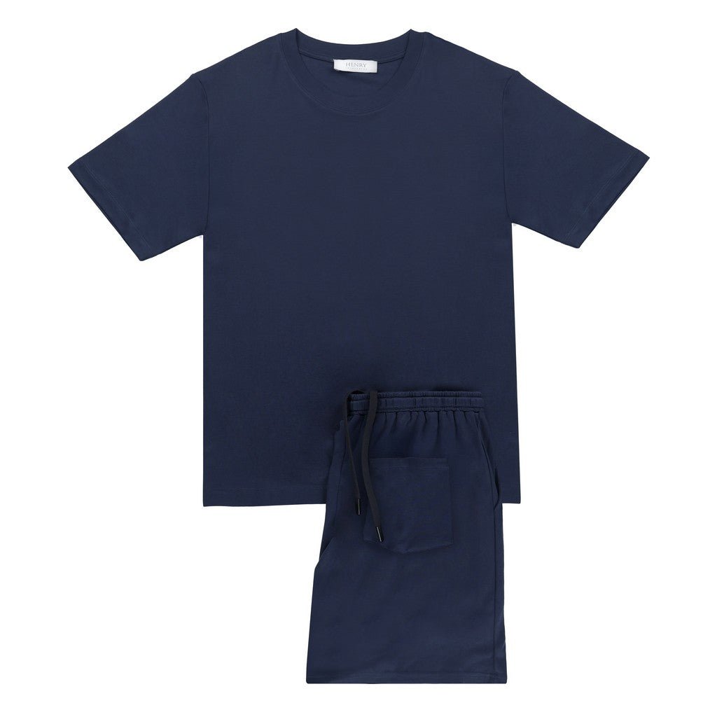 Henry Lounge Supima Cotton Short Sleeve Pyjama Set NAVY - Henry Bucks
