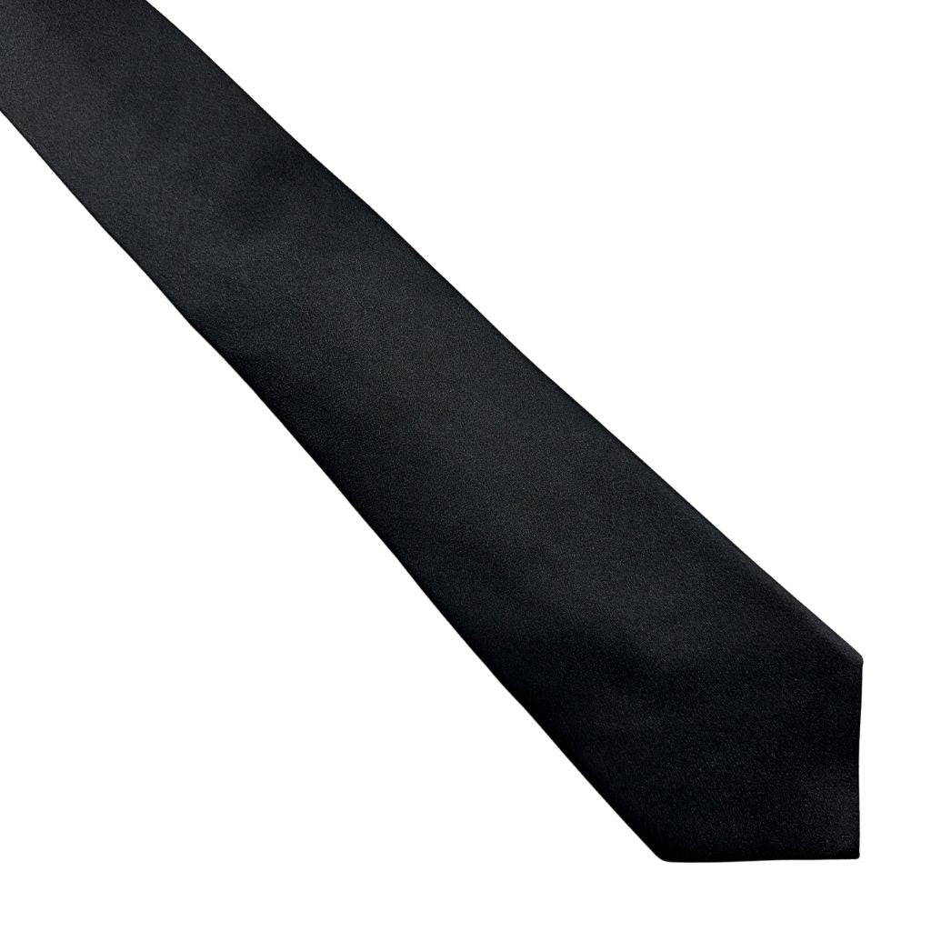 HENRY Plain 8cm Silk Tie BLACK - Henry Bucks