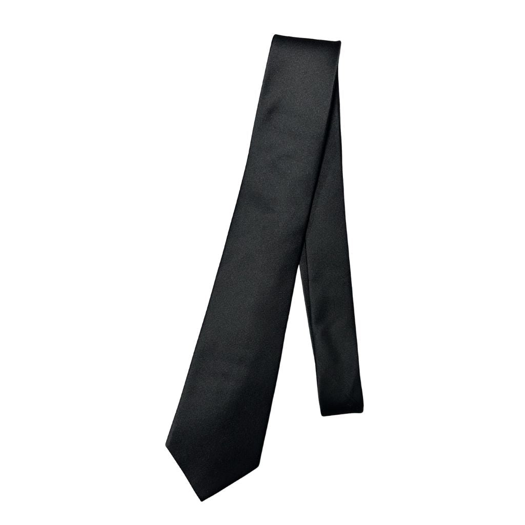 HENRY Plain 8cm Silk Tie BLACK - Henry Bucks