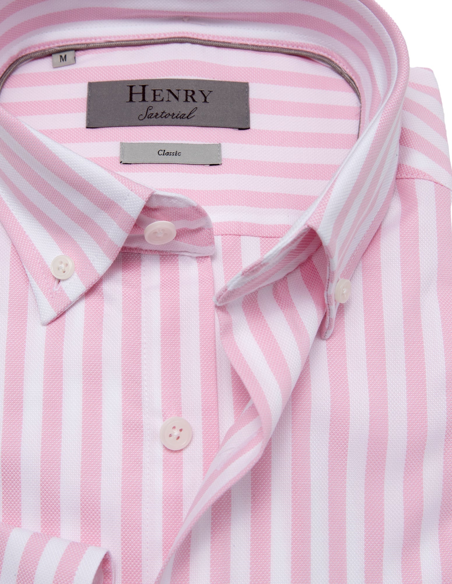 HENRY SARTIRIAL Bengal Stripe Shirt PINK/WHITE - Henry BucksShirts38AW230091 - PNKWHT - SM